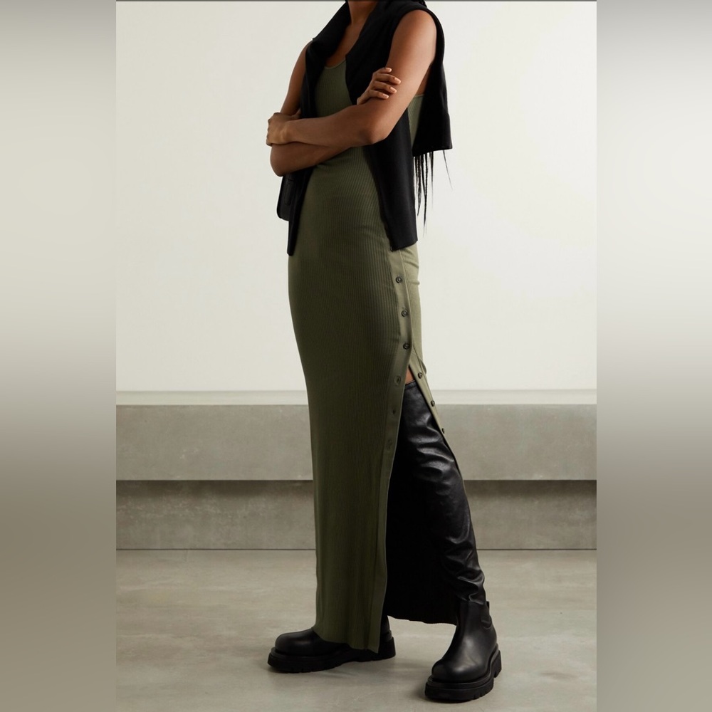 The Range Dress Alloy Ribbed Stretch-Knit Maxi Dress